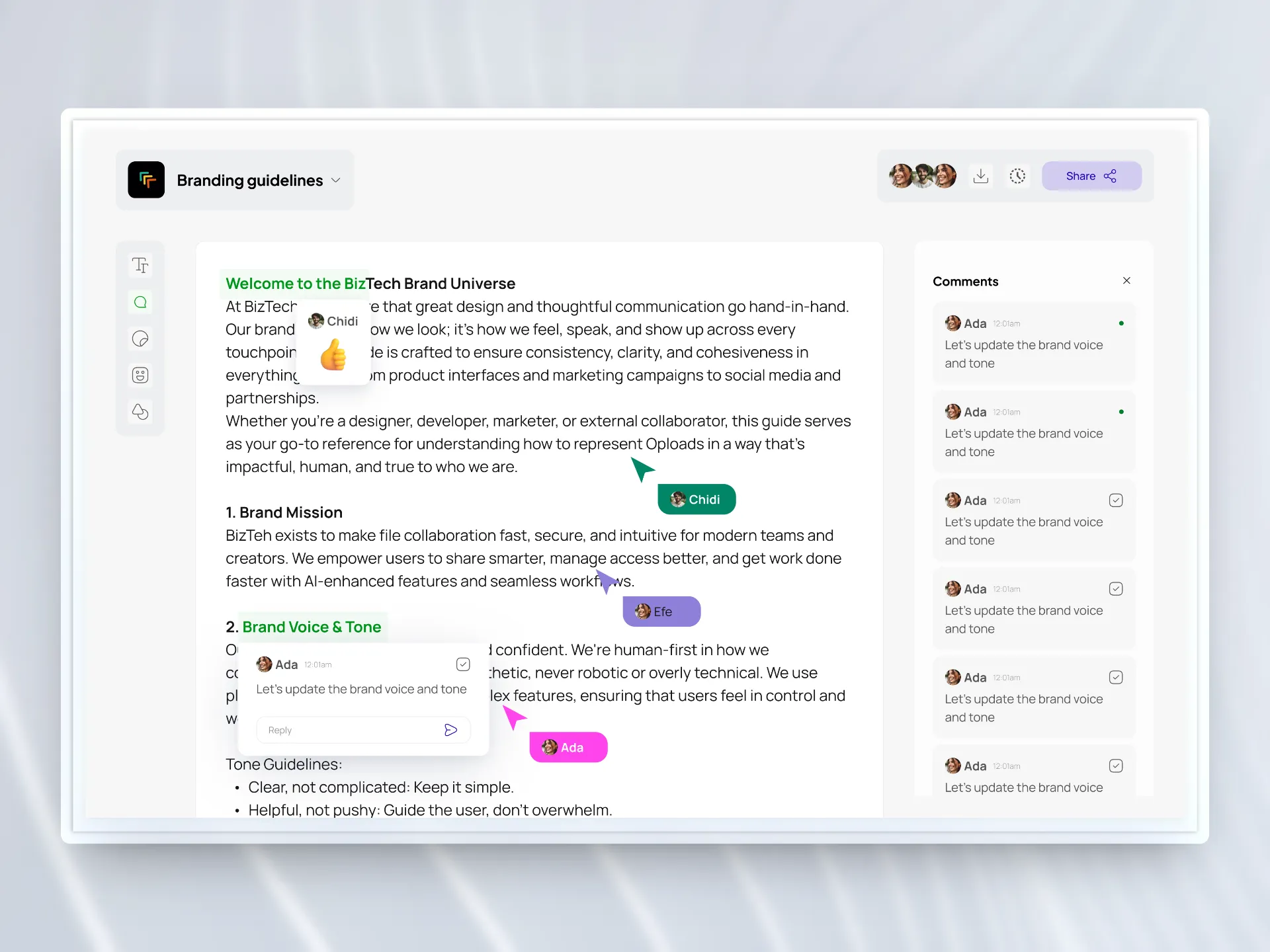 Oploads UI detail